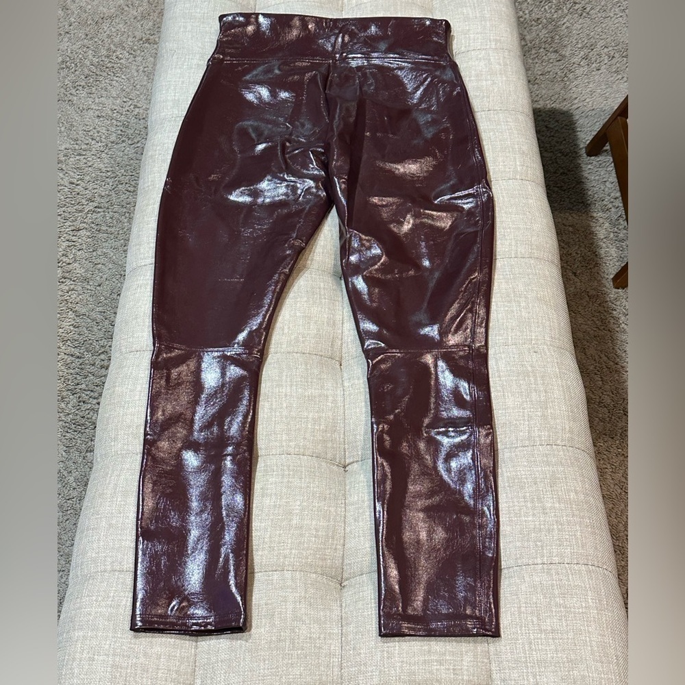 Women’s SPANXshape™ Faux Leather Patent Leggings Ruby Red Petite - Medium - NWT - Picture 3 of 11